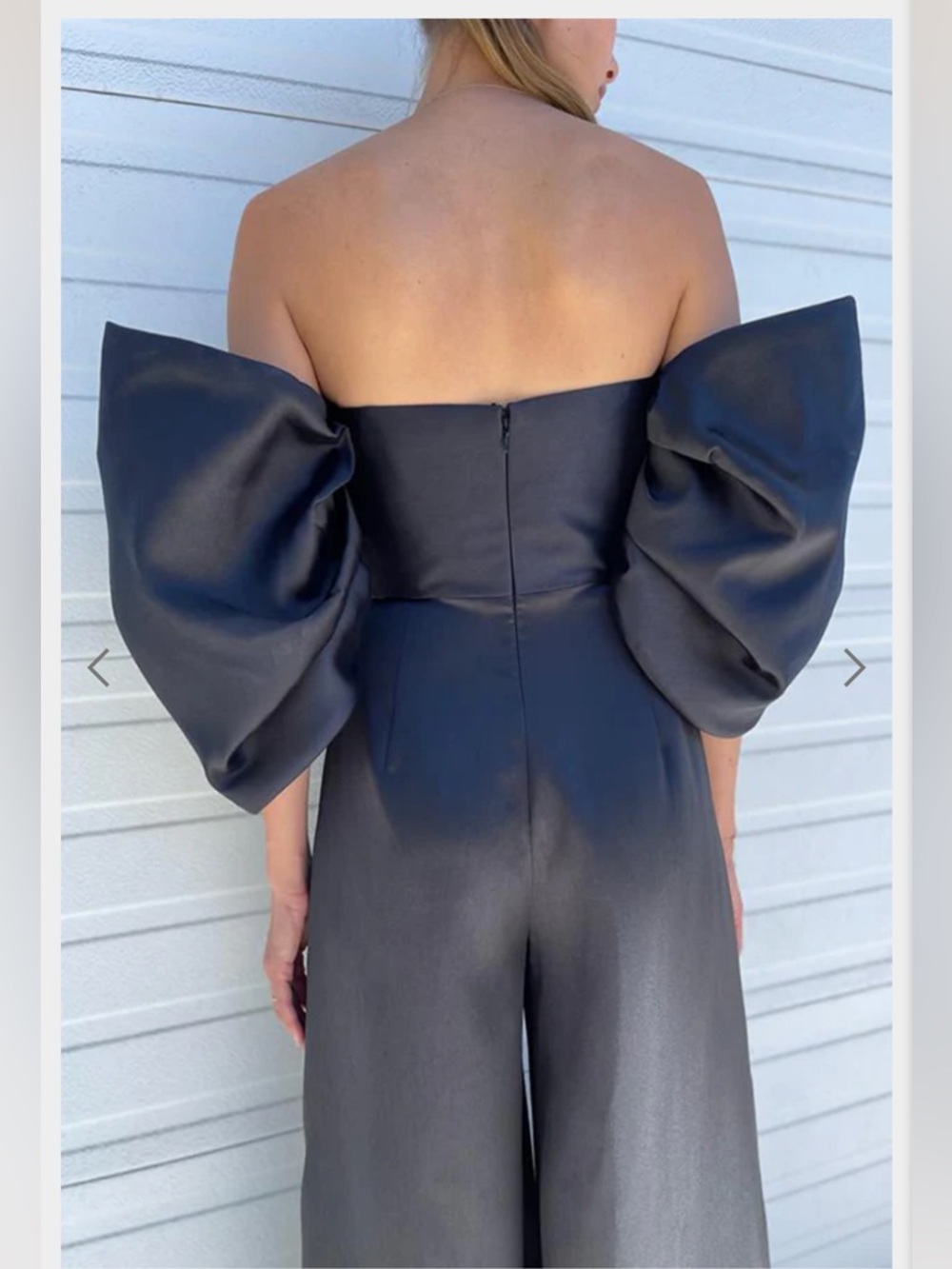Solace London Black Off-Shoulder Wide-Leg Jumpsuit dress size 2 NWT - Picture 2 of 9
